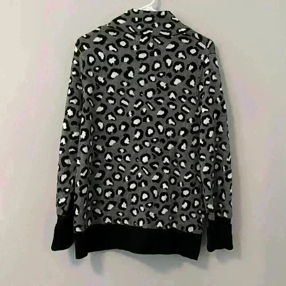 Rachel Zoe Size Large  Zip Up Sweater Jacket Leopard Print - Picture 4 of 4